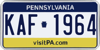 PA license plate KAF1964