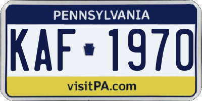 PA license plate KAF1970