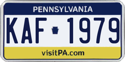 PA license plate KAF1979