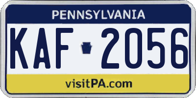 PA license plate KAF2056