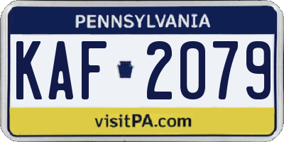 PA license plate KAF2079