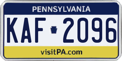 PA license plate KAF2096