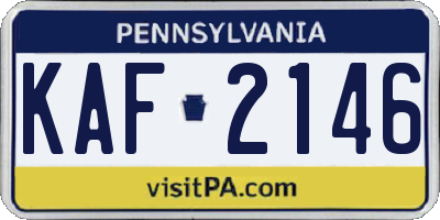 PA license plate KAF2146