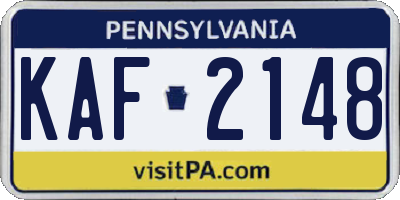 PA license plate KAF2148