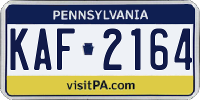 PA license plate KAF2164