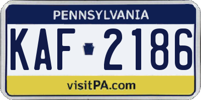 PA license plate KAF2186