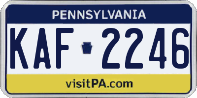 PA license plate KAF2246