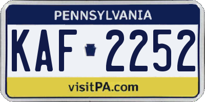 PA license plate KAF2252