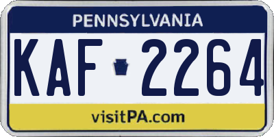 PA license plate KAF2264