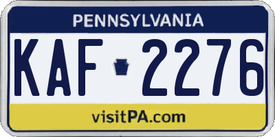 PA license plate KAF2276