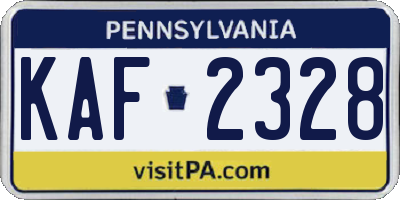 PA license plate KAF2328