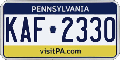 PA license plate KAF2330