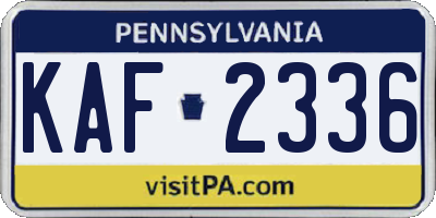 PA license plate KAF2336