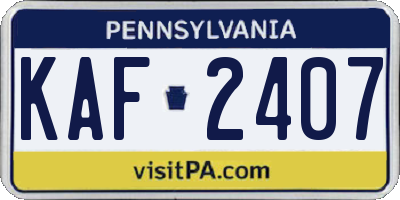 PA license plate KAF2407