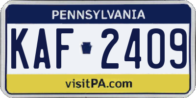 PA license plate KAF2409