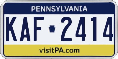 PA license plate KAF2414