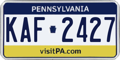 PA license plate KAF2427