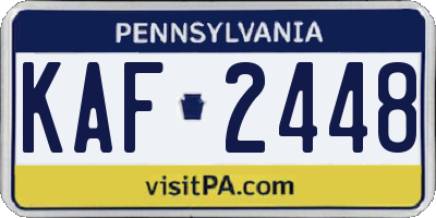 PA license plate KAF2448