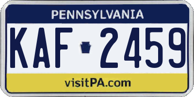 PA license plate KAF2459