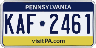 PA license plate KAF2461