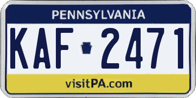 PA license plate KAF2471