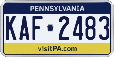 PA license plate KAF2483