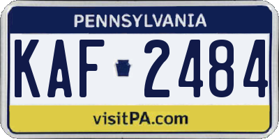 PA license plate KAF2484