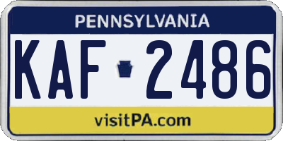 PA license plate KAF2486