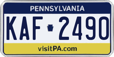 PA license plate KAF2490