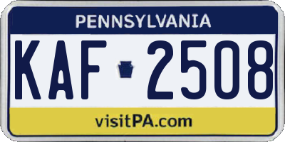 PA license plate KAF2508