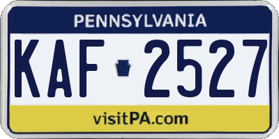 PA license plate KAF2527