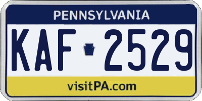 PA license plate KAF2529
