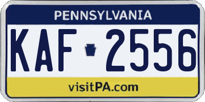 PA license plate KAF2556