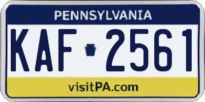 PA license plate KAF2561