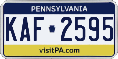 PA license plate KAF2595