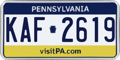 PA license plate KAF2619
