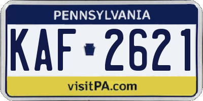 PA license plate KAF2621