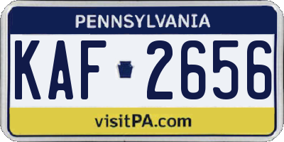 PA license plate KAF2656