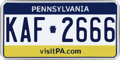 PA license plate KAF2666