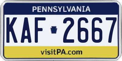 PA license plate KAF2667