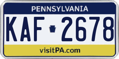 PA license plate KAF2678