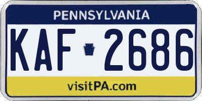 PA license plate KAF2686