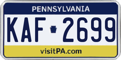 PA license plate KAF2699