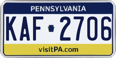 PA license plate KAF2706