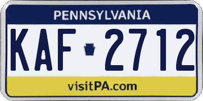 PA license plate KAF2712
