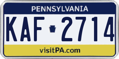 PA license plate KAF2714