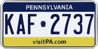 PA license plate KAF2737