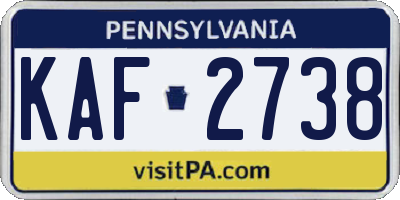 PA license plate KAF2738
