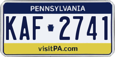 PA license plate KAF2741