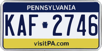 PA license plate KAF2746